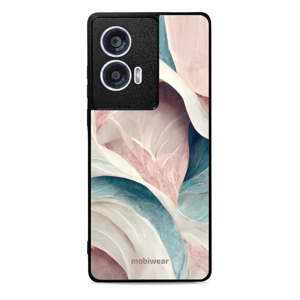 Lesklý kryt Mobiwear Glossy - Motorola Edge 50 Fusion - G026G - Růžový a zelenkavý mramor