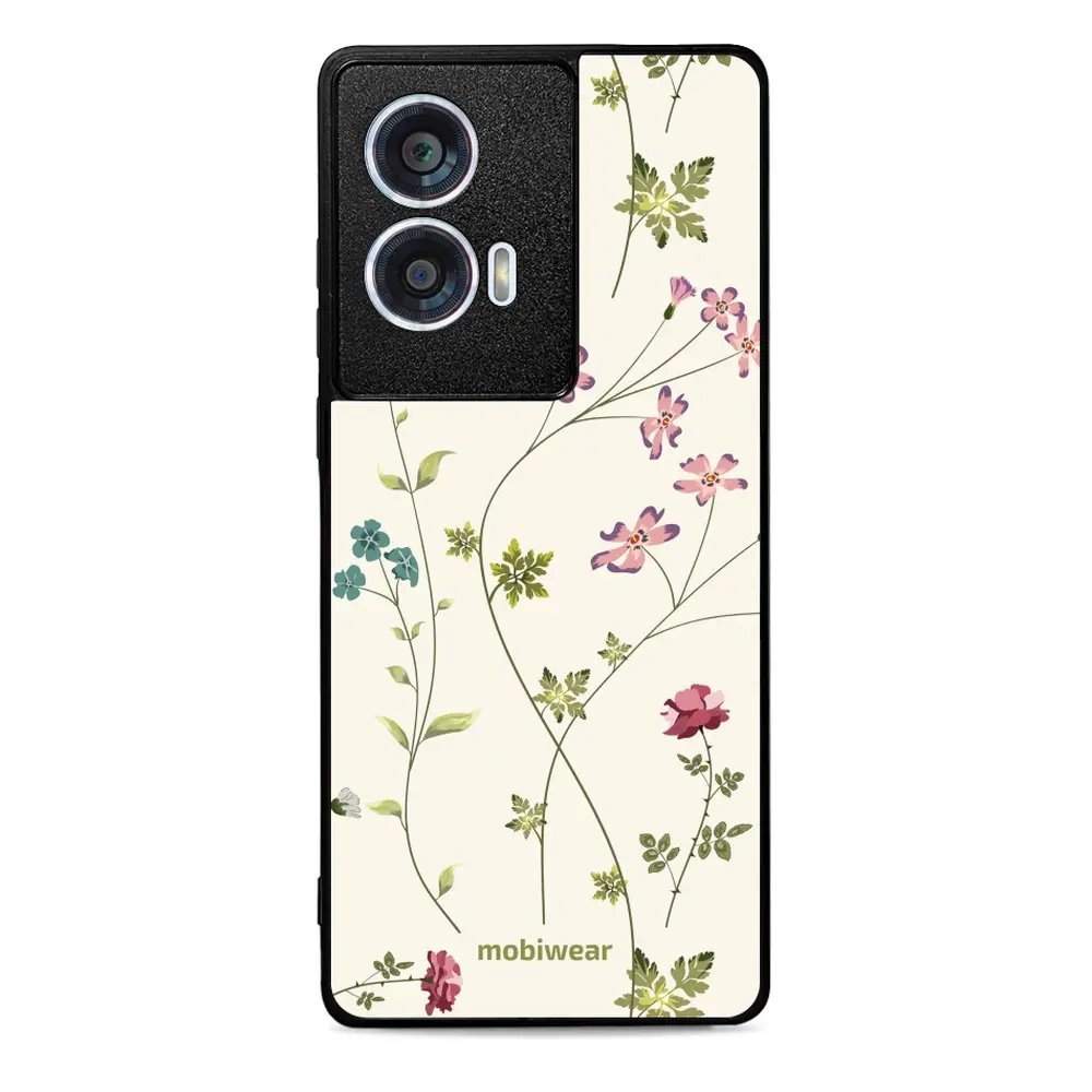 Lesklý kryt Mobiwear Glossy - Motorola Edge 50 Fusion - G035G - Tenké rostlinky s květy
