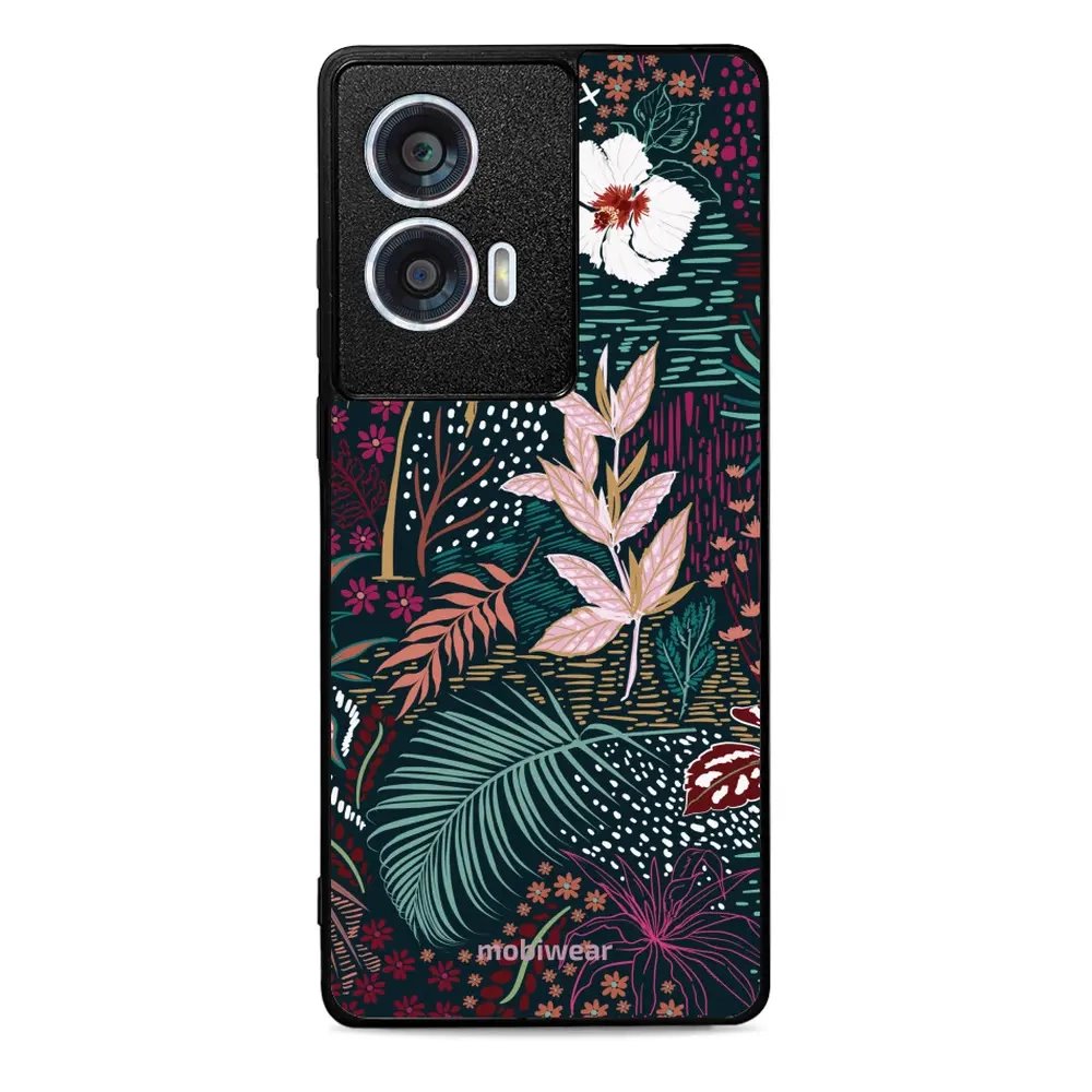 Lesklý kryt Mobiwear Glossy - Motorola Edge 50 Fusion - G043G - Temná flóra