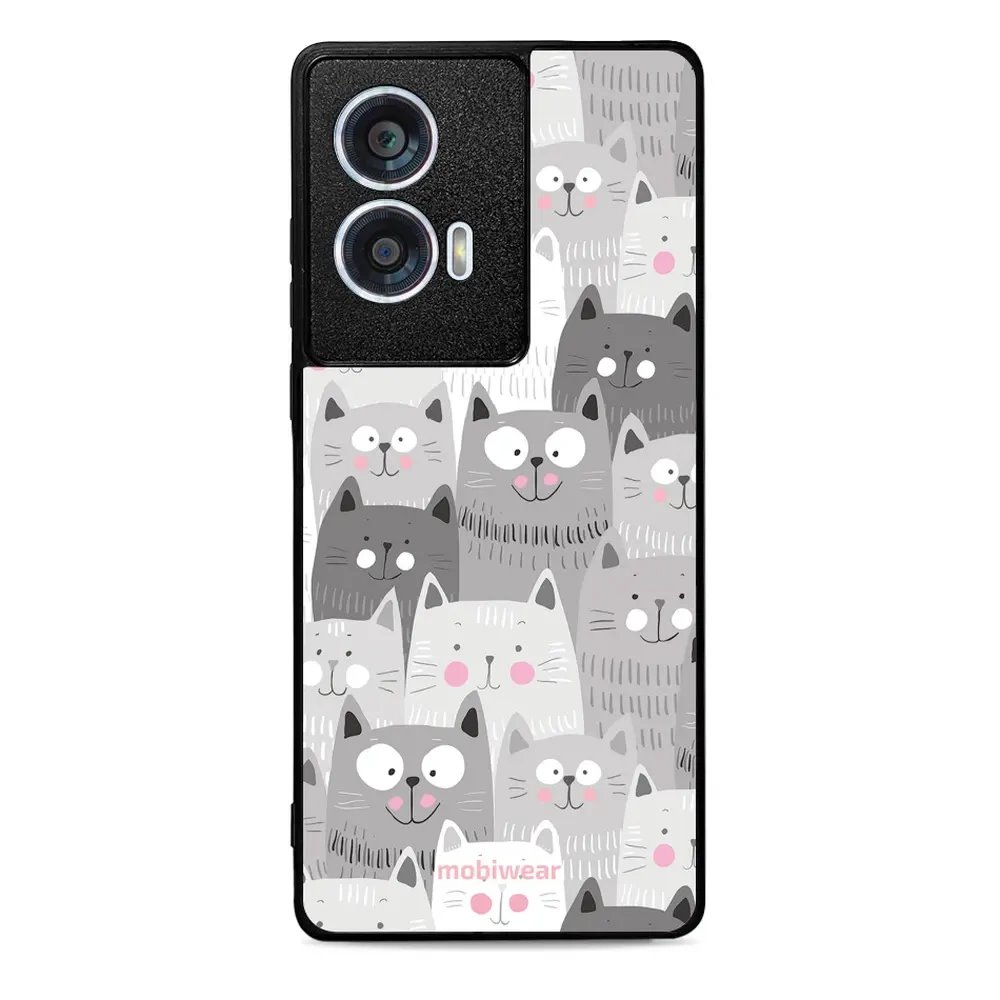 Lesklý kryt Mobiwear Glossy - Motorola Edge 50 Fusion - G045G - Kočičky