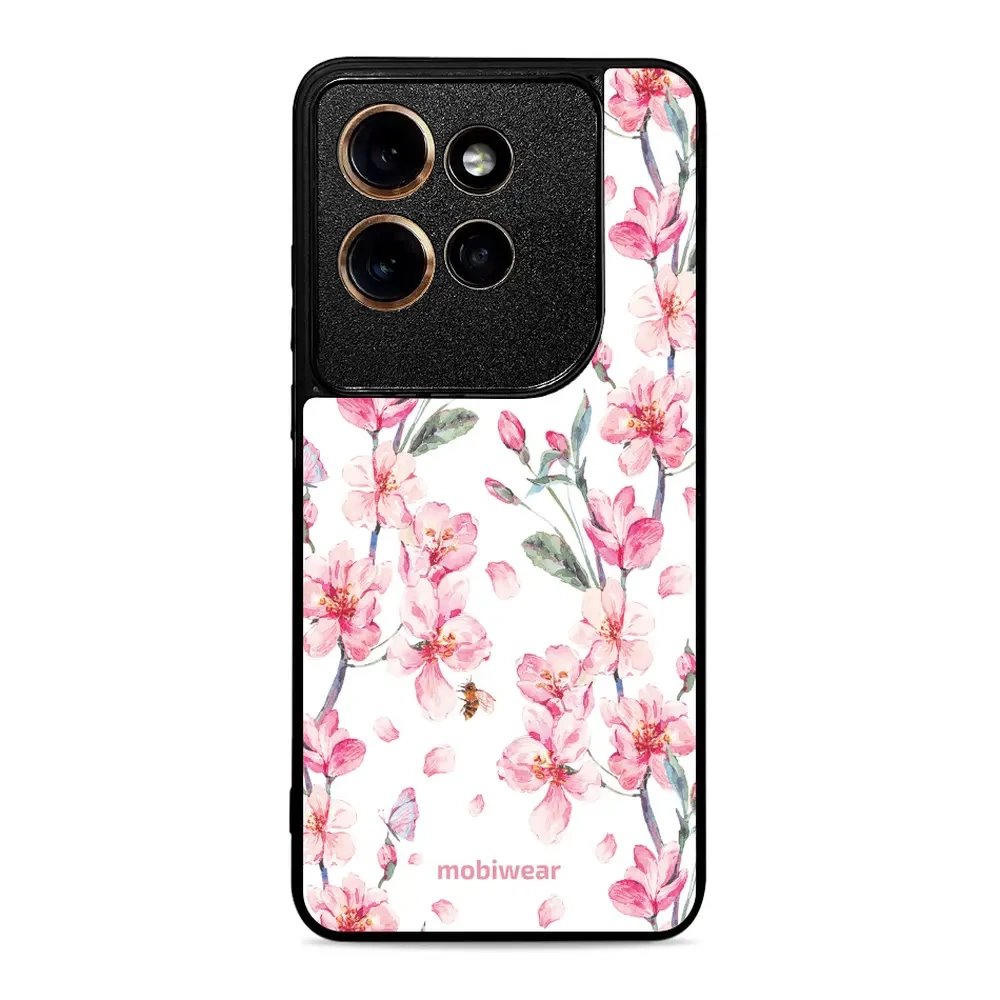 Lesklý kryt Mobiwear Glossy - Motorola Edge 50 Neo - G033G - Růžové květy