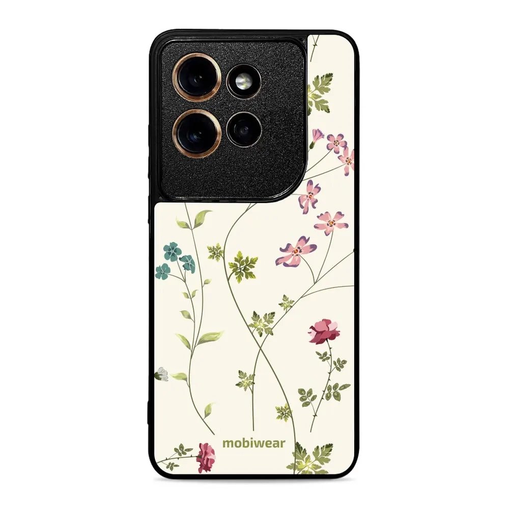 Lesklý kryt Mobiwear Glossy - Motorola Edge 50 Neo - G035G - Tenké rostlinky s květy