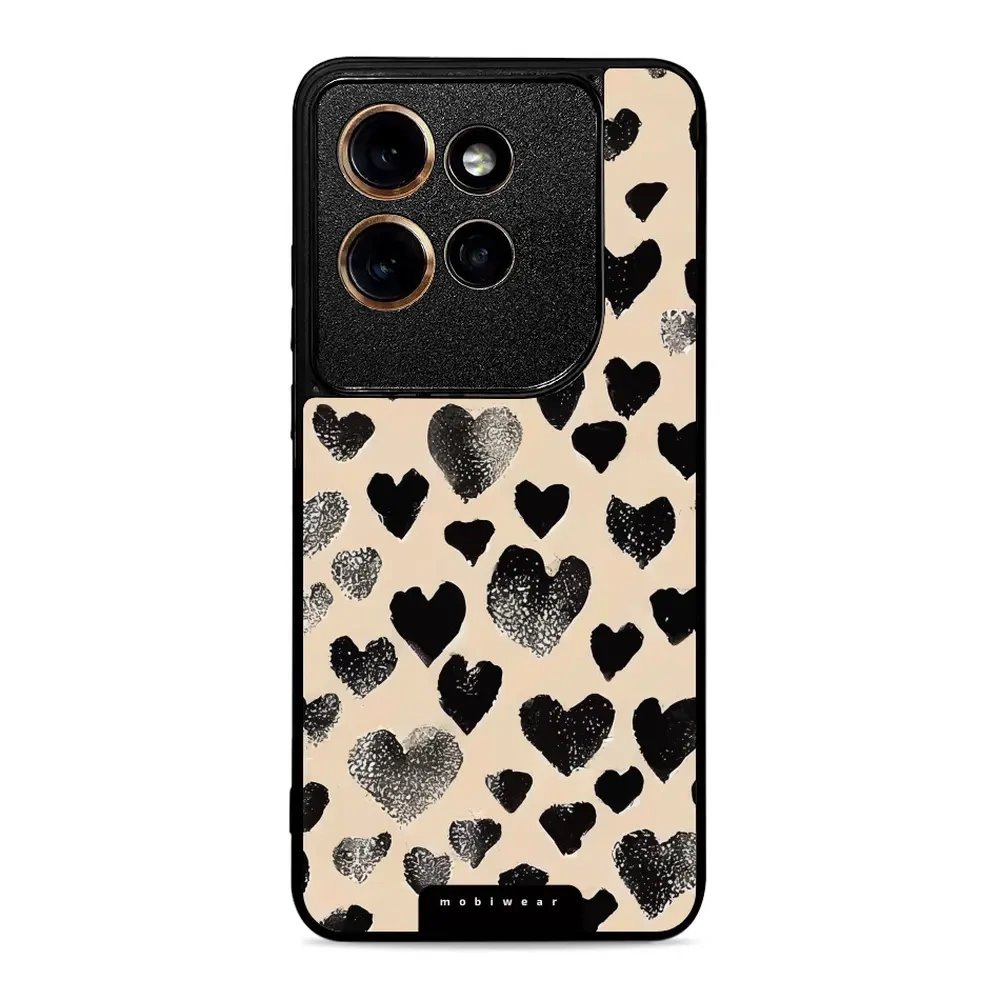 Lesklý kryt Mobiwear Glossy - Motorola Edge 50 Neo - GA51G Černá srdíčka
