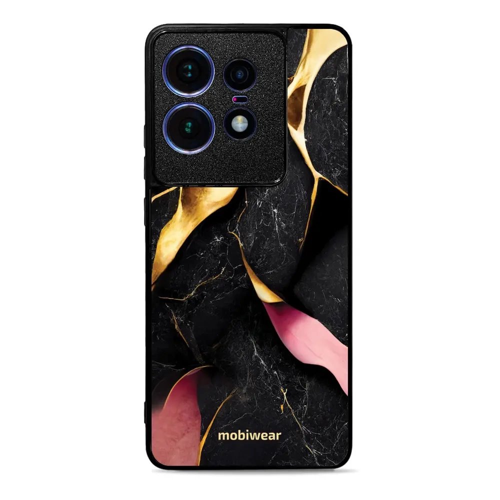 Lesklý kryt Mobiwear Glossy - Motorola Edge 50 Pro - G021G Černý a zlatavý mramor