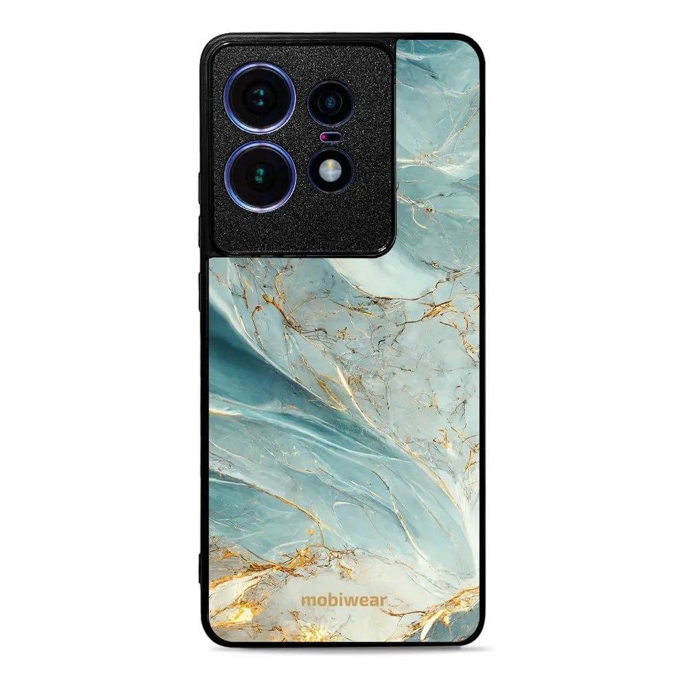 Lesklý kryt Mobiwear Glossy - Motorola Edge 50 Pro - G022G Zelenkavý a zlatavý mramor