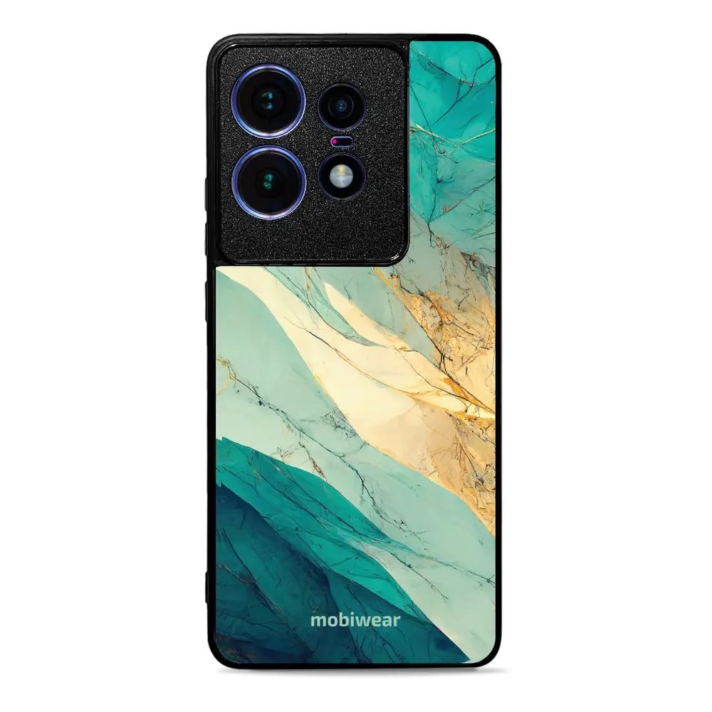 Lesklý kryt Mobiwear Glossy - Motorola Edge 50 Pro - G024G - Zlatavý a zelenkavý mramor