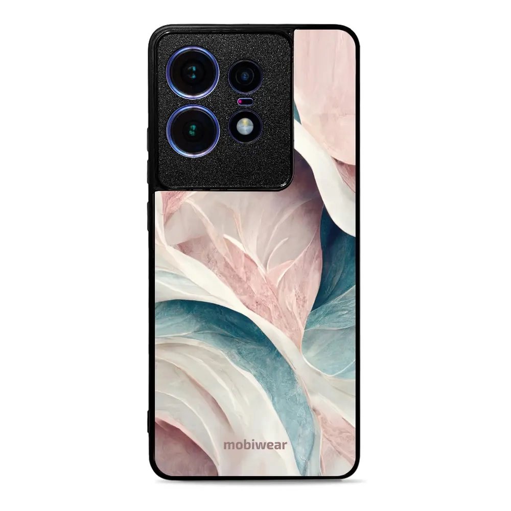 Lesklý kryt Mobiwear Glossy - Motorola Edge 50 Pro - G026G - Růžový a zelenkavý mramor