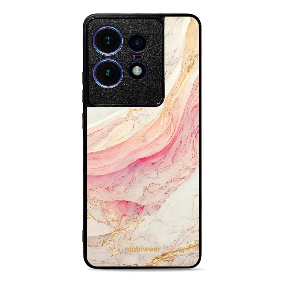 Lesklý kryt Mobiwear Glossy - Motorola Edge 50 Pro - G027G - Růžový a zlatavý mramor