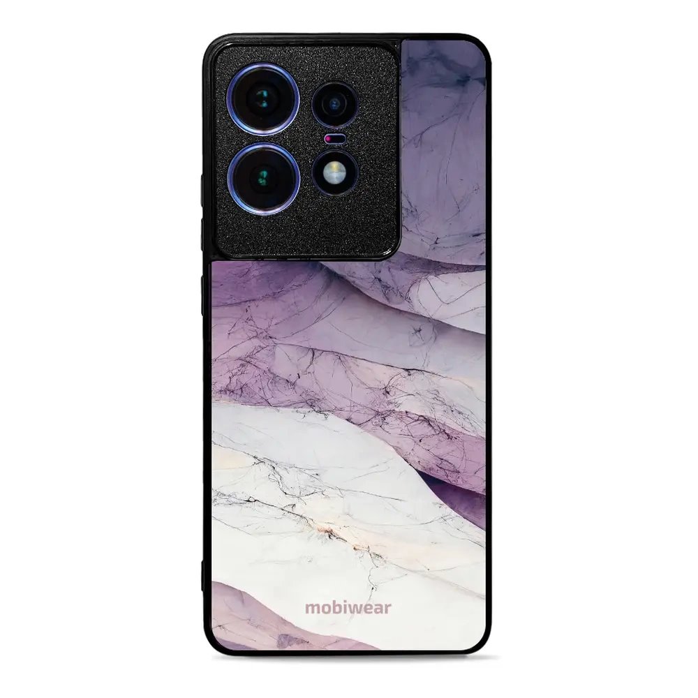 Lesklý kryt Mobiwear Glossy - Motorola Edge 50 Pro - G028G - Bílý a fialový mramor