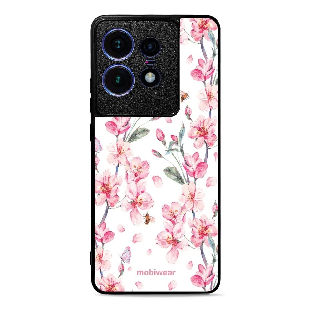 Lesklý kryt Mobiwear Glossy - Motorola Edge 50 Pro - G033G - Růžové květy