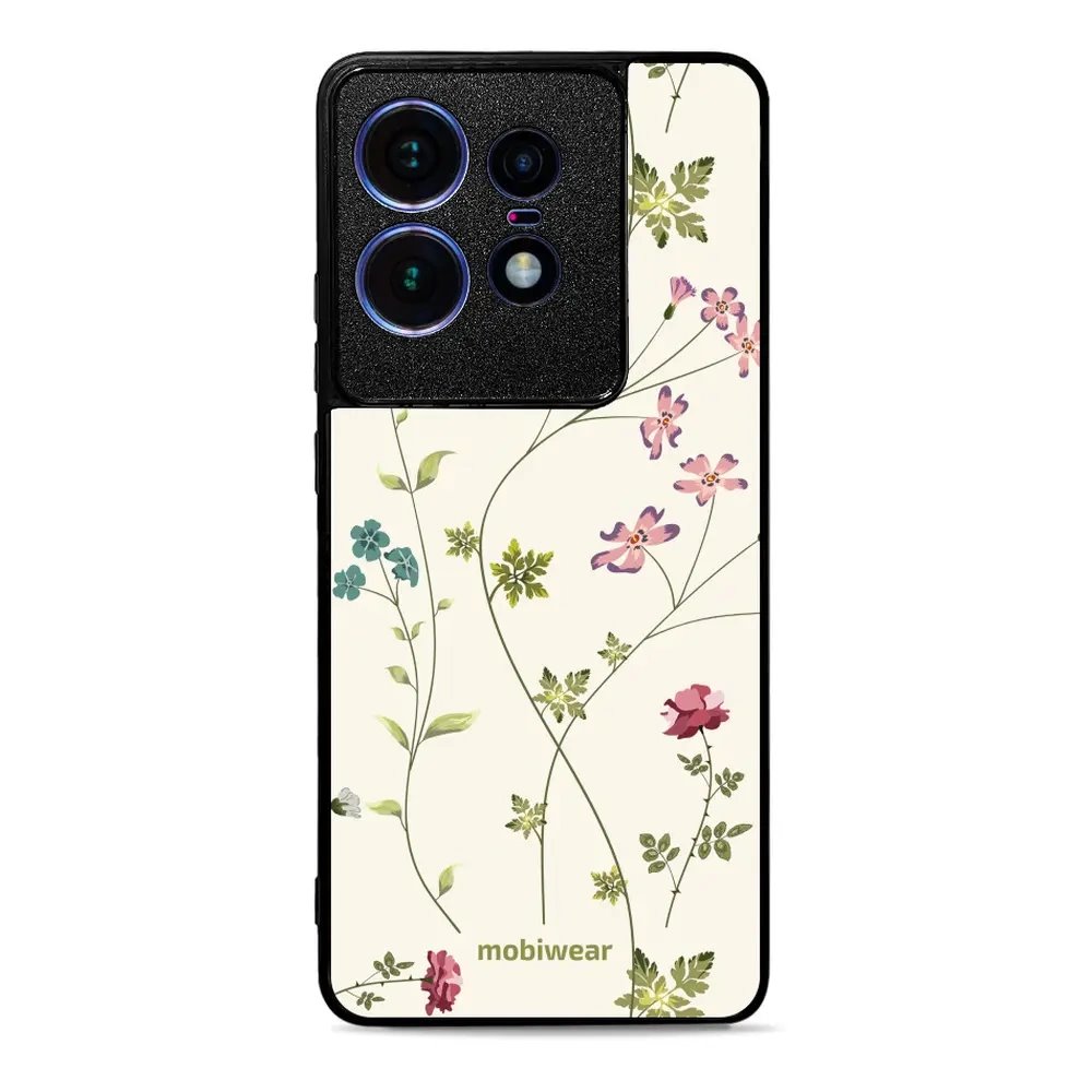Lesklý kryt Mobiwear Glossy - Motorola Edge 50 Pro - G035G - Tenké rostlinky s květy