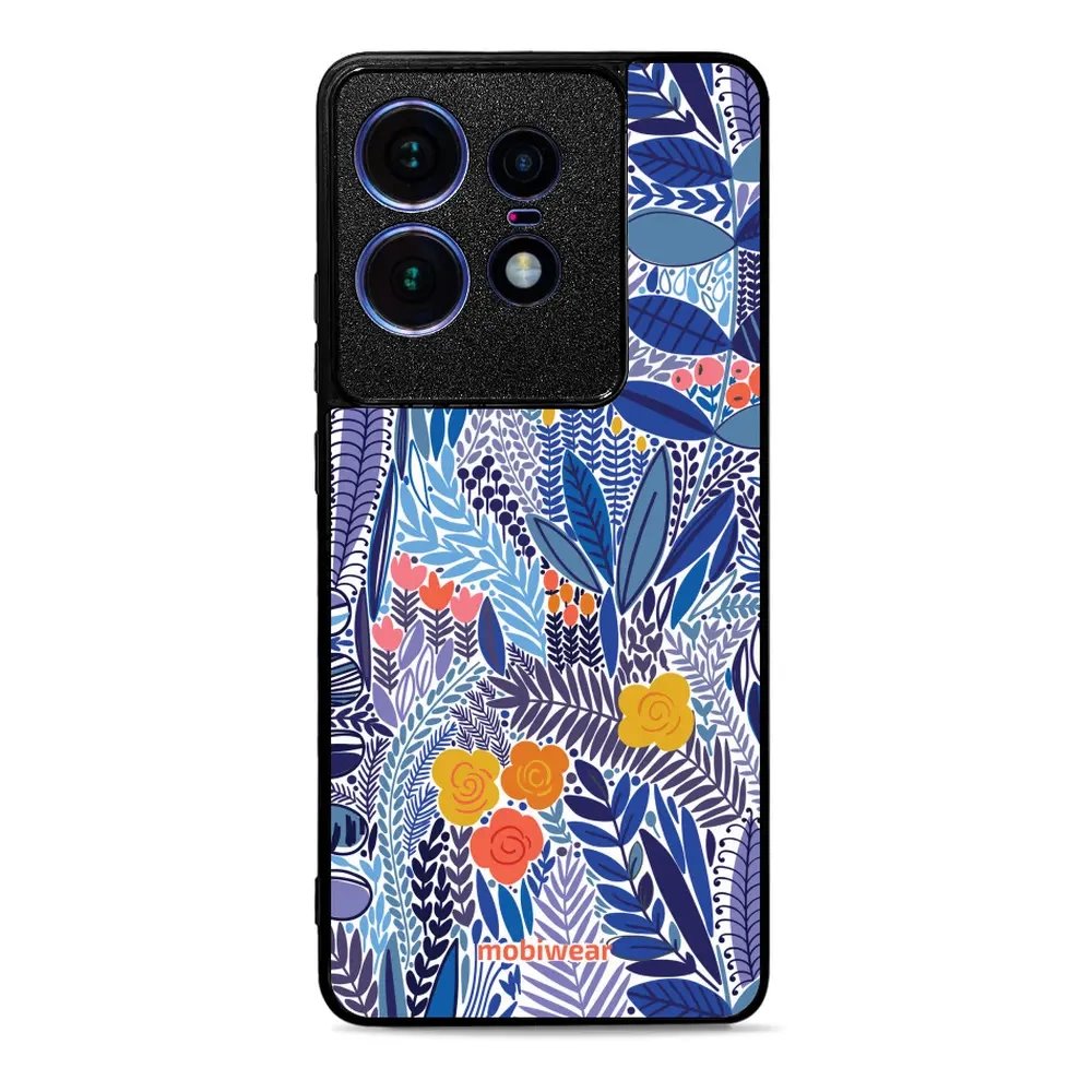 Lesklý kryt Mobiwear Glossy - Motorola Edge 50 Pro - G037G - Modrá květena