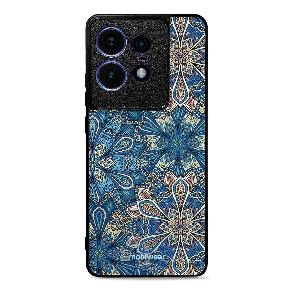 Lesklý kryt Mobiwear Glossy - Motorola Edge 50 Pro - G038G - Modré mandala květy