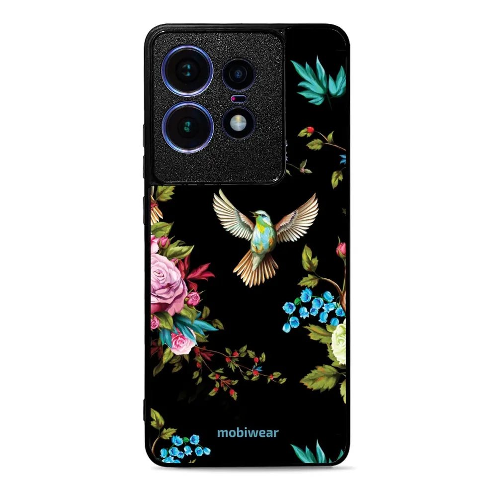 Lesklý kryt Mobiwear Glossy - Motorola Edge 50 Pro - G041G - Ptáček a květy