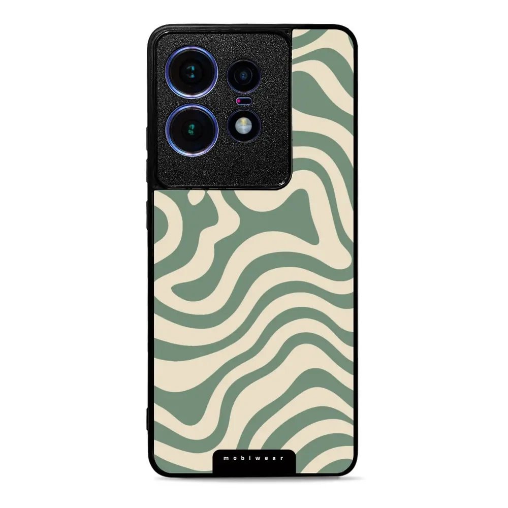 Lesklý kryt Mobiwear Glossy - Motorola Edge 50 Pro - GA57G Zelené a béžové zkrouceniny