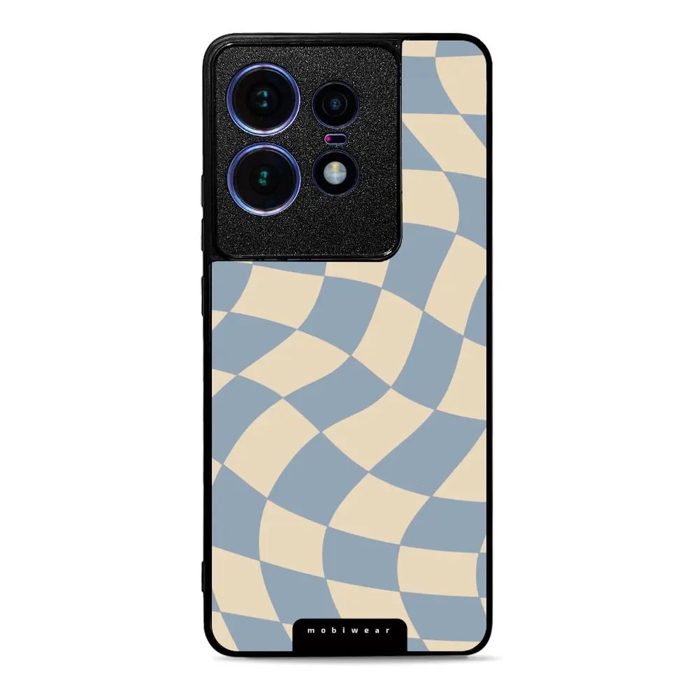 Lesklý kryt Mobiwear Glossy - Motorola Edge 50 Pro - GA59G Modrá a béžová šachovnice