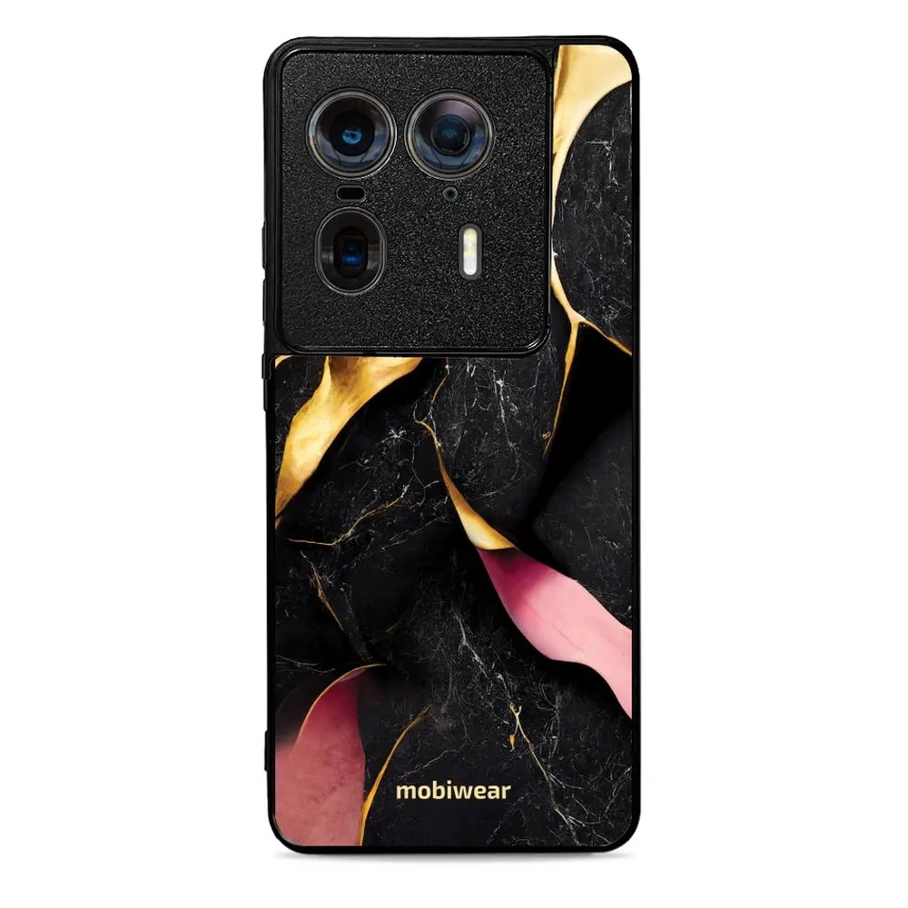 Lesklý kryt Mobiwear Glossy - Motorola Edge 50 Ultra - G021G Černý a zlatavý mramor