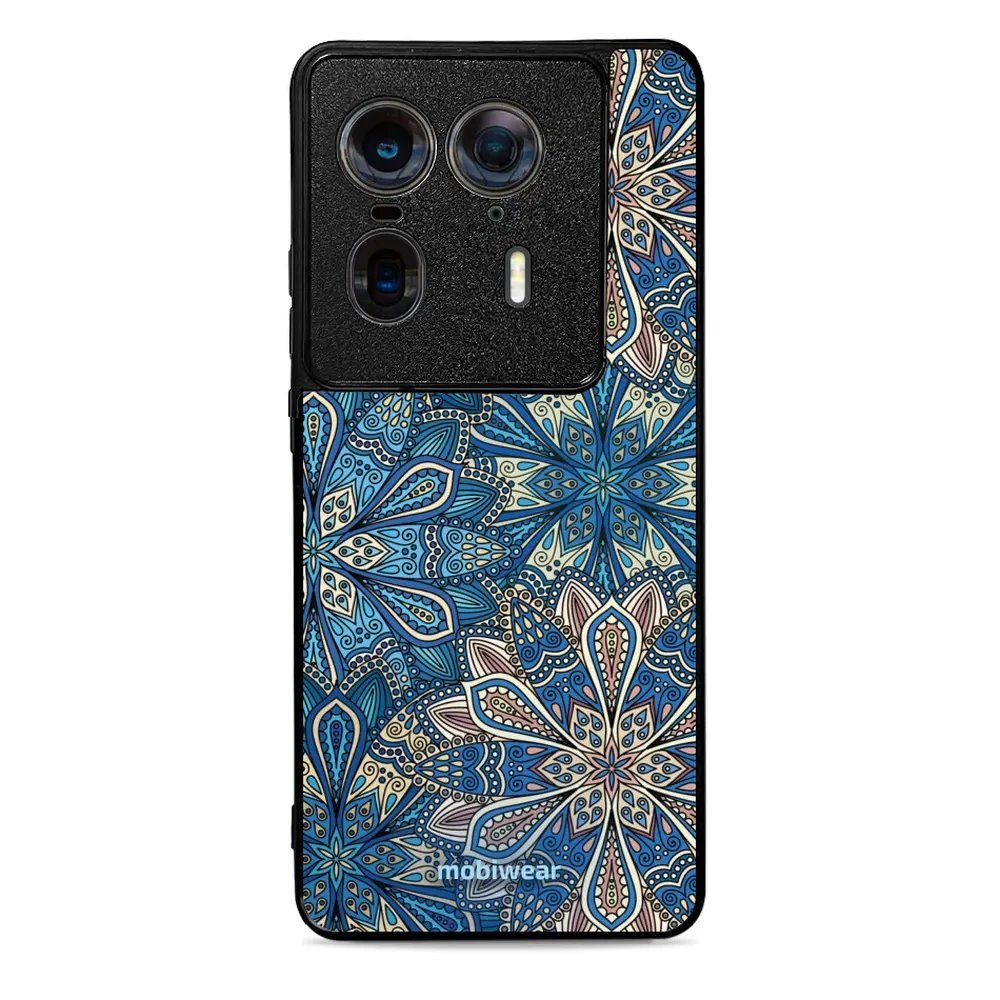 Lesklý kryt Mobiwear Glossy - Motorola Edge 50 Ultra - G038G - Modré mandala květy