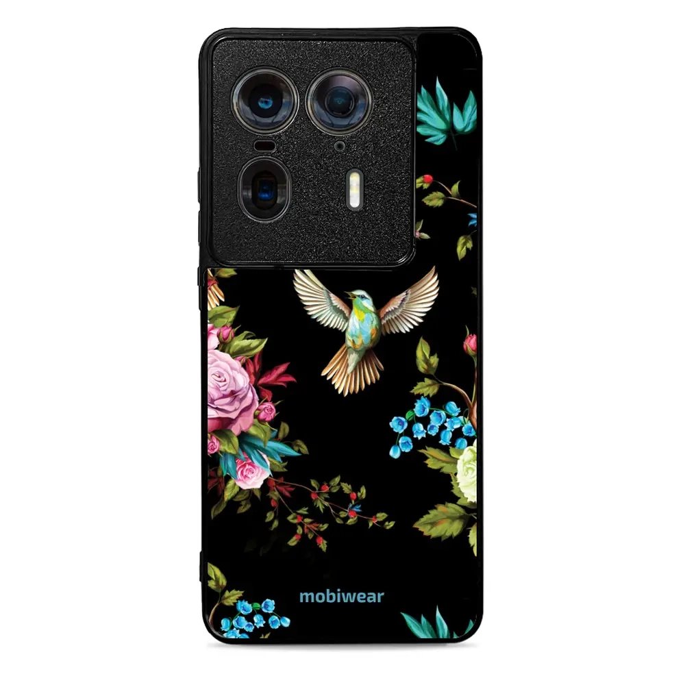 Lesklý kryt Mobiwear Glossy - Motorola Edge 50 Ultra - G041G - Ptáček a květy