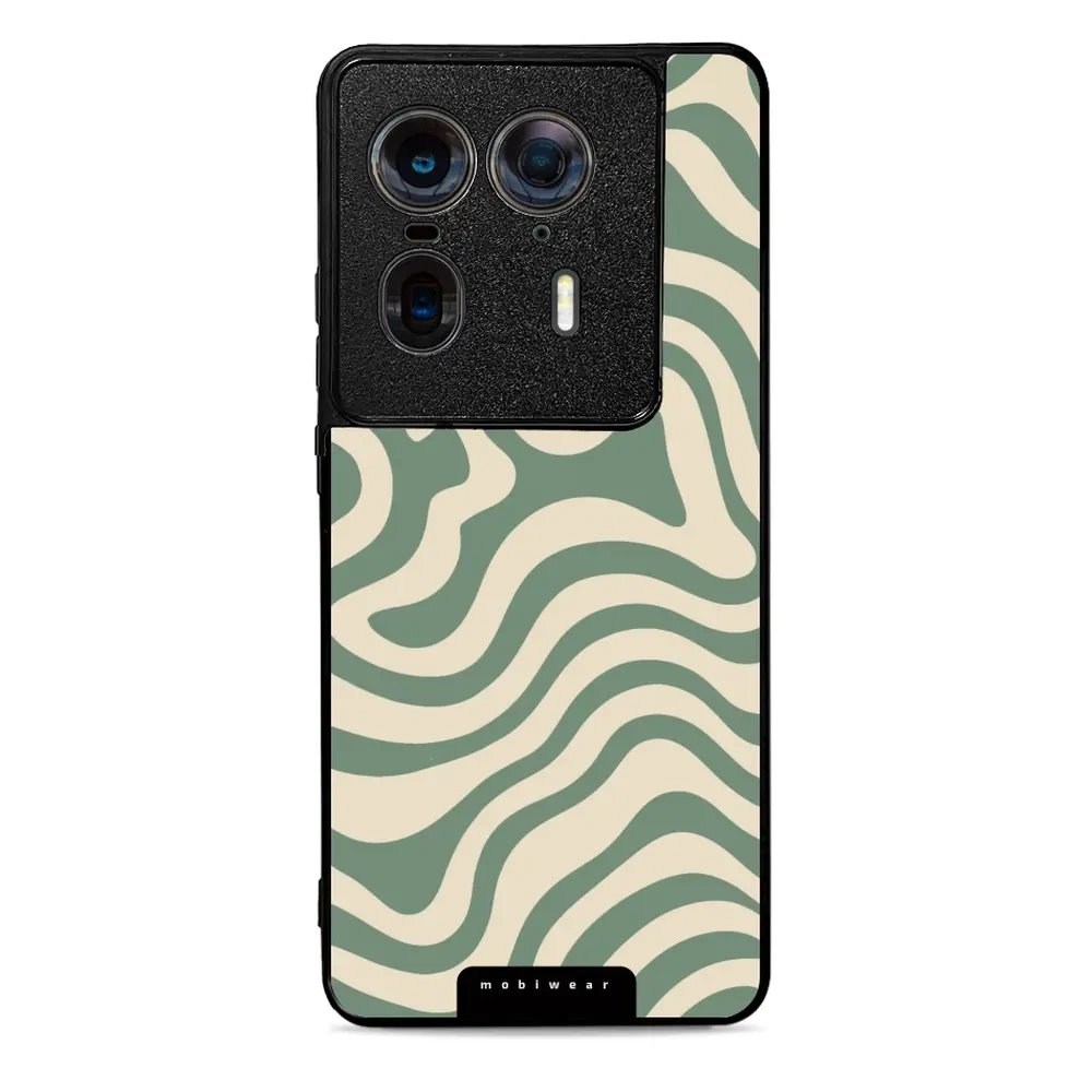 Lesklý kryt Mobiwear Glossy - Motorola Edge 50 Ultra - GA57G Zelené a béžové zkrouceniny