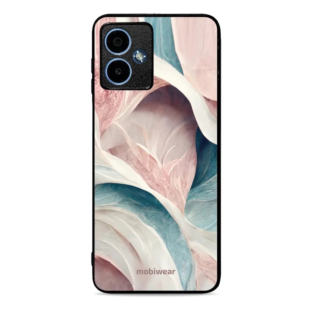 Lesklý kryt Mobiwear Glossy - Motorola Moto G14 - G026G - Růžový a zelenkavý mramor