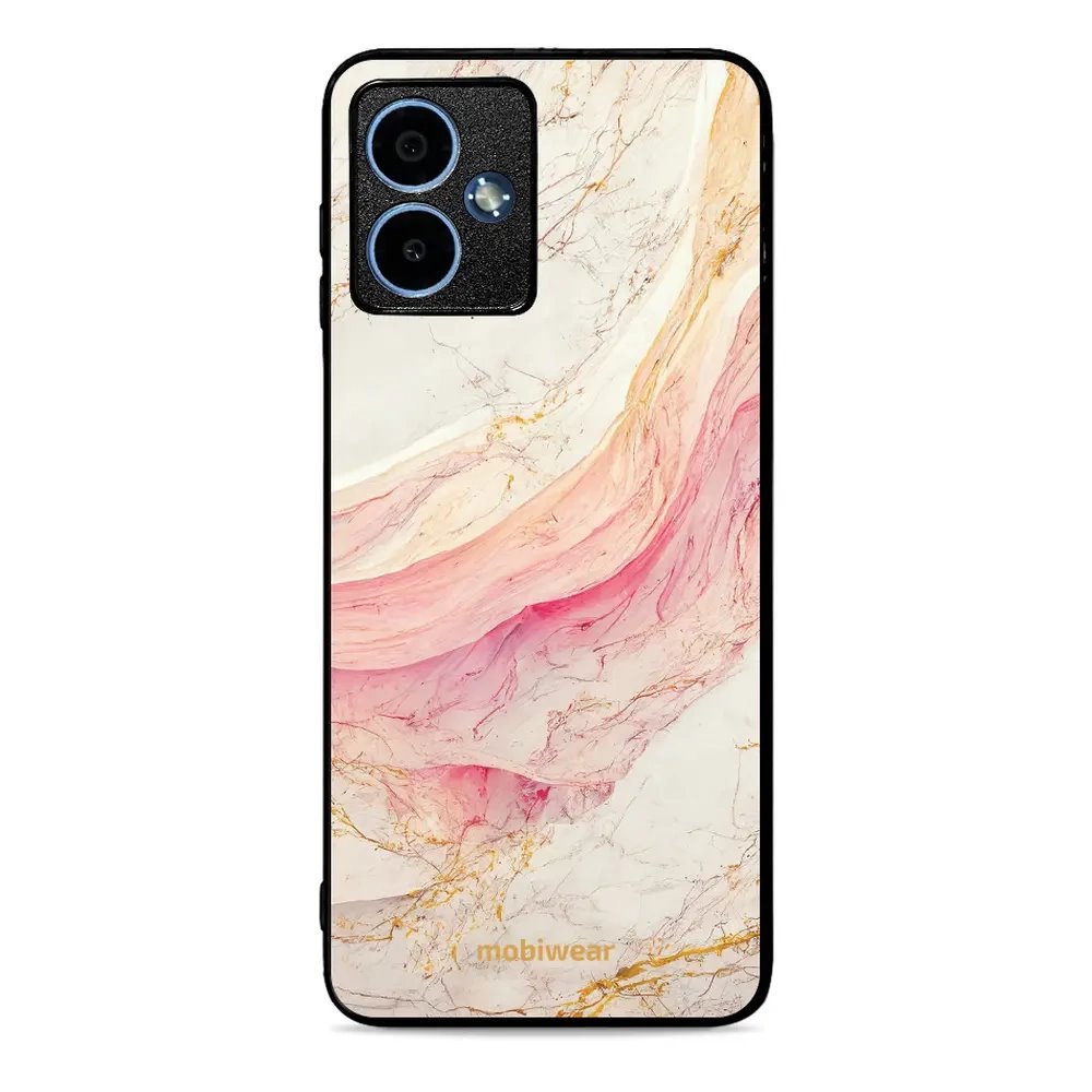 Lesklý kryt Mobiwear Glossy - Motorola Moto G14 - G027G - Růžový a zlatavý mramor