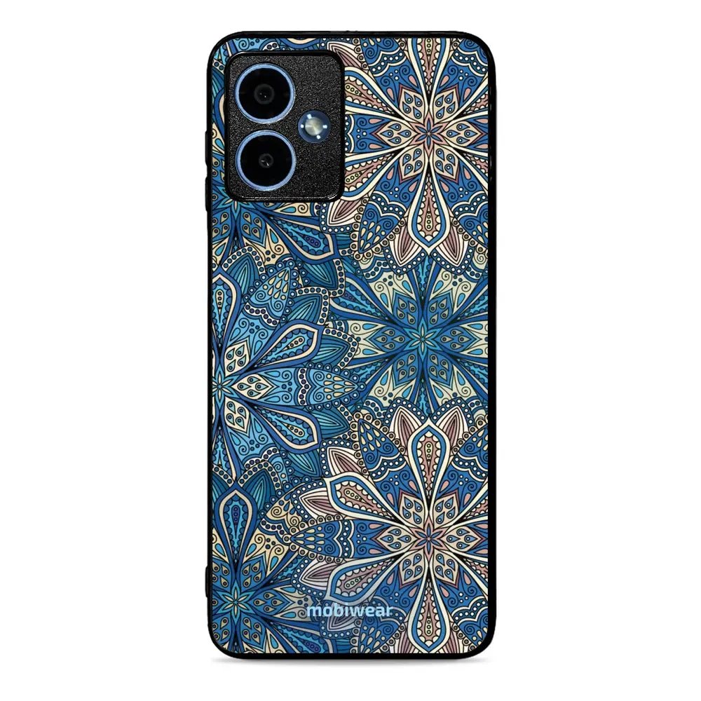 Lesklý kryt Mobiwear Glossy - Motorola Moto G14 - G038G - Modré mandala květy