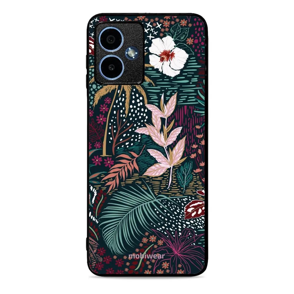 Lesklý kryt Mobiwear Glossy - Motorola Moto G14 - G043G - Temná flóra