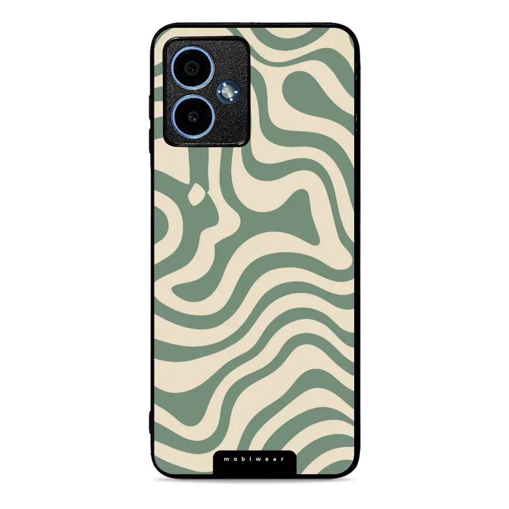 Lesklý kryt Mobiwear Glossy - Motorola Moto G14 - GA57G Zelené a béžové zkrouceniny