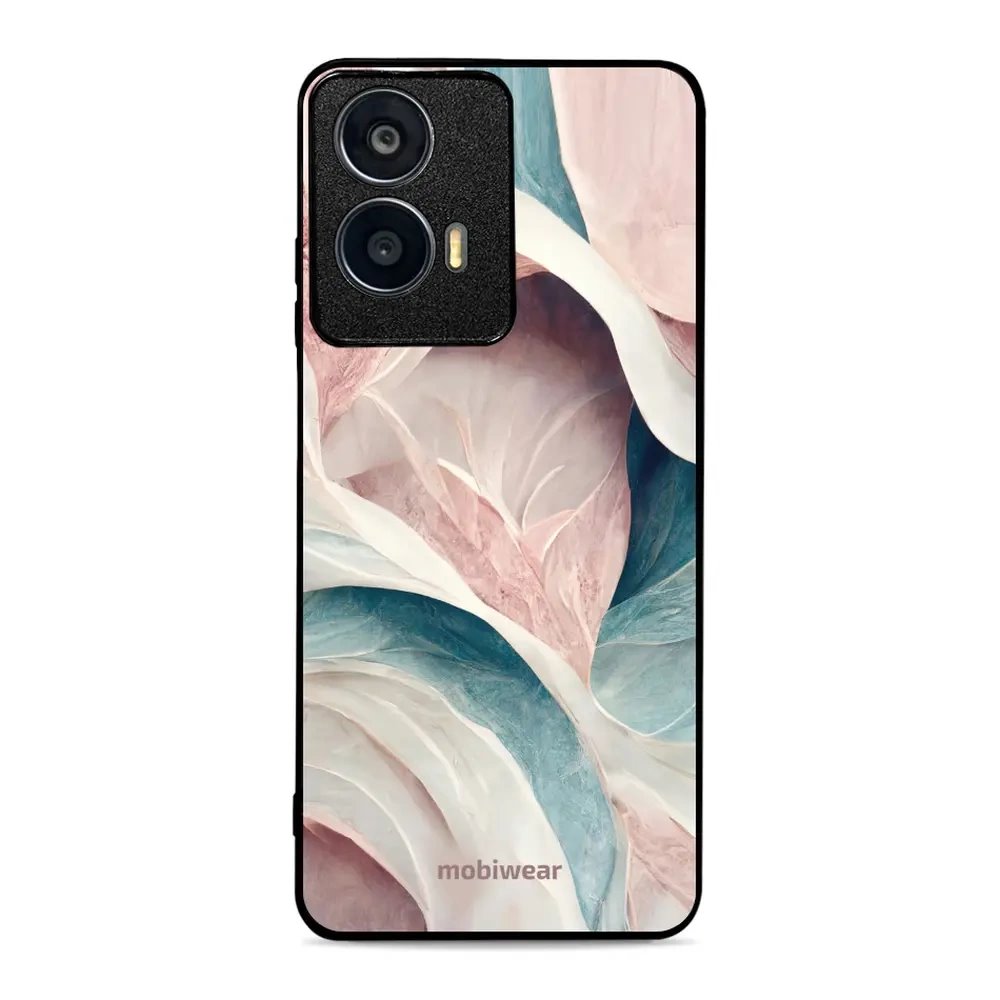 Lesklý kryt Mobiwear Glossy - Motorola Moto G24 - G026G - Růžový a zelenkavý mramor