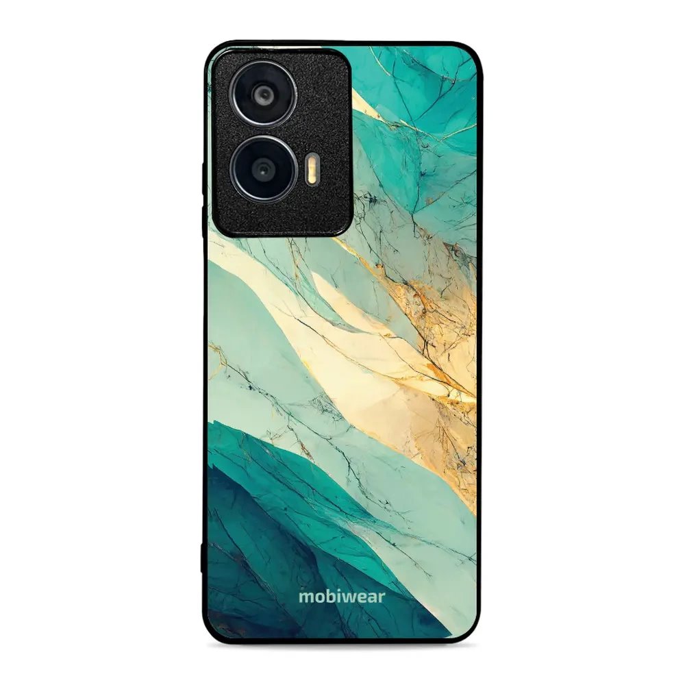 Lesklý kryt Mobiwear Glossy - Motorola Moto G04 - G024G - Zlatavý a zelenkavý mramor