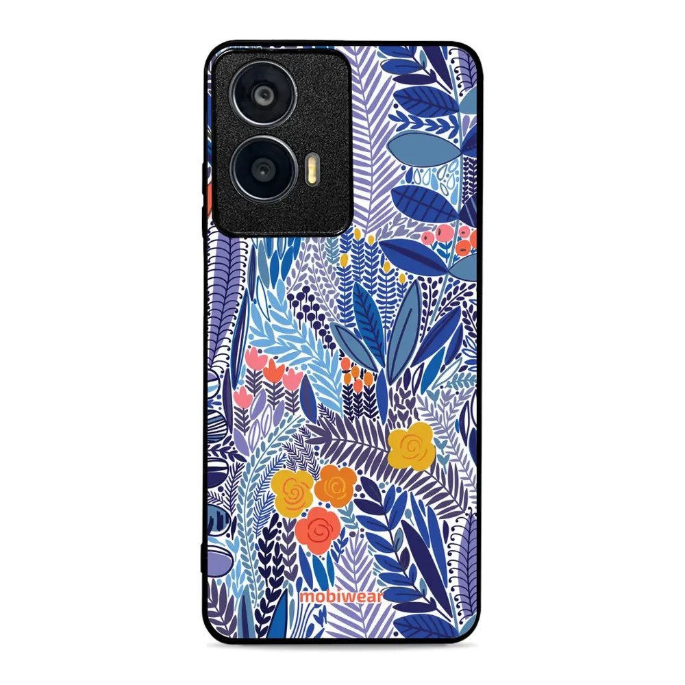 Lesklý kryt Mobiwear Glossy - Motorola Moto G04 - G037G - Modrá květena