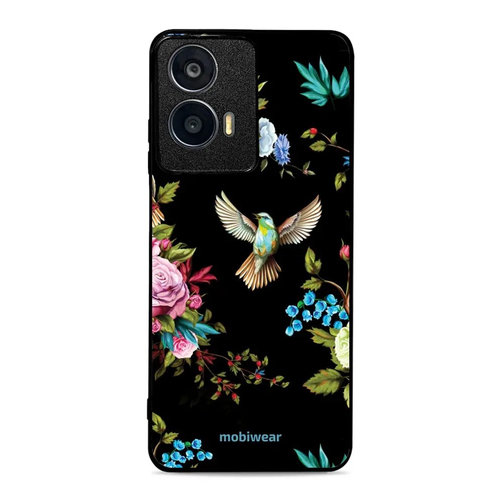 Lesklý kryt Mobiwear Glossy - Motorola Moto G04 - G041G - Ptáček a květy