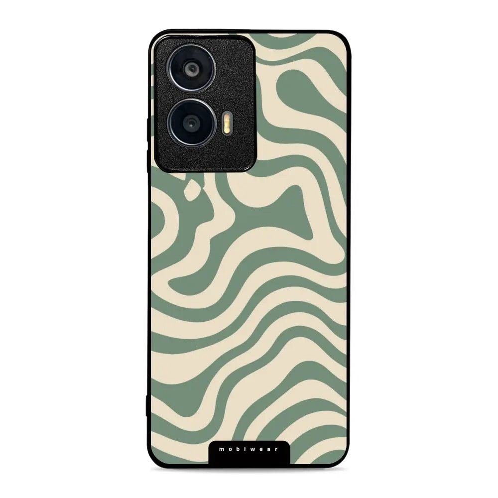 Lesklý kryt Mobiwear Glossy - Motorola Moto G04 - GA57G Zelené a béžové zkrouceniny