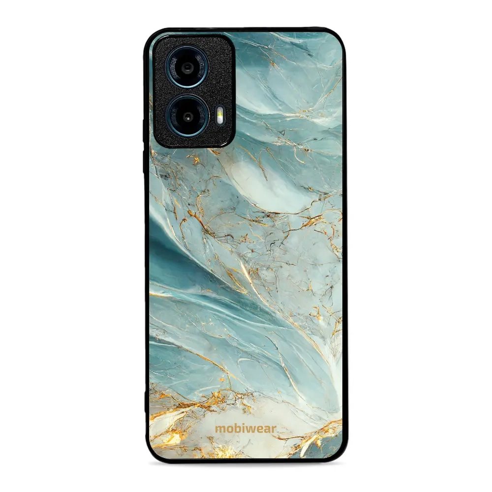 Lesklý kryt Mobiwear Glossy - Motorola Moto G34 5G - G022G Zelenkavý a zlatavý mramor