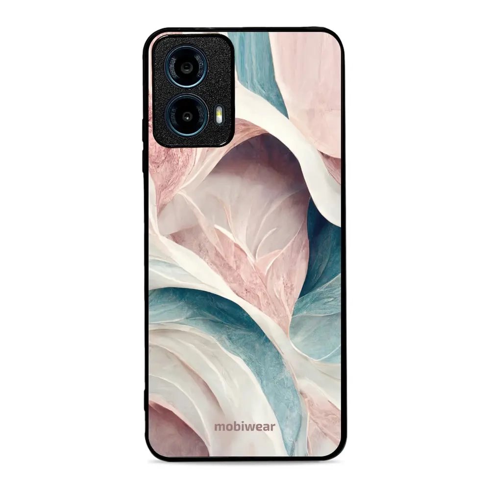 Lesklý kryt Mobiwear Glossy - Motorola Moto G34 5G - G026G - Růžový a zelenkavý mramor