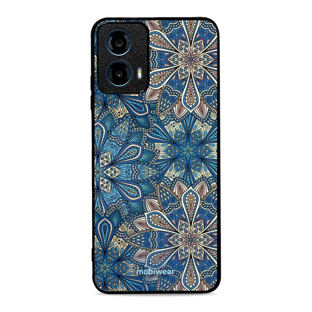 Lesklý kryt Mobiwear Glossy - Motorola Moto G34 5G - G038G - Modré mandala květy