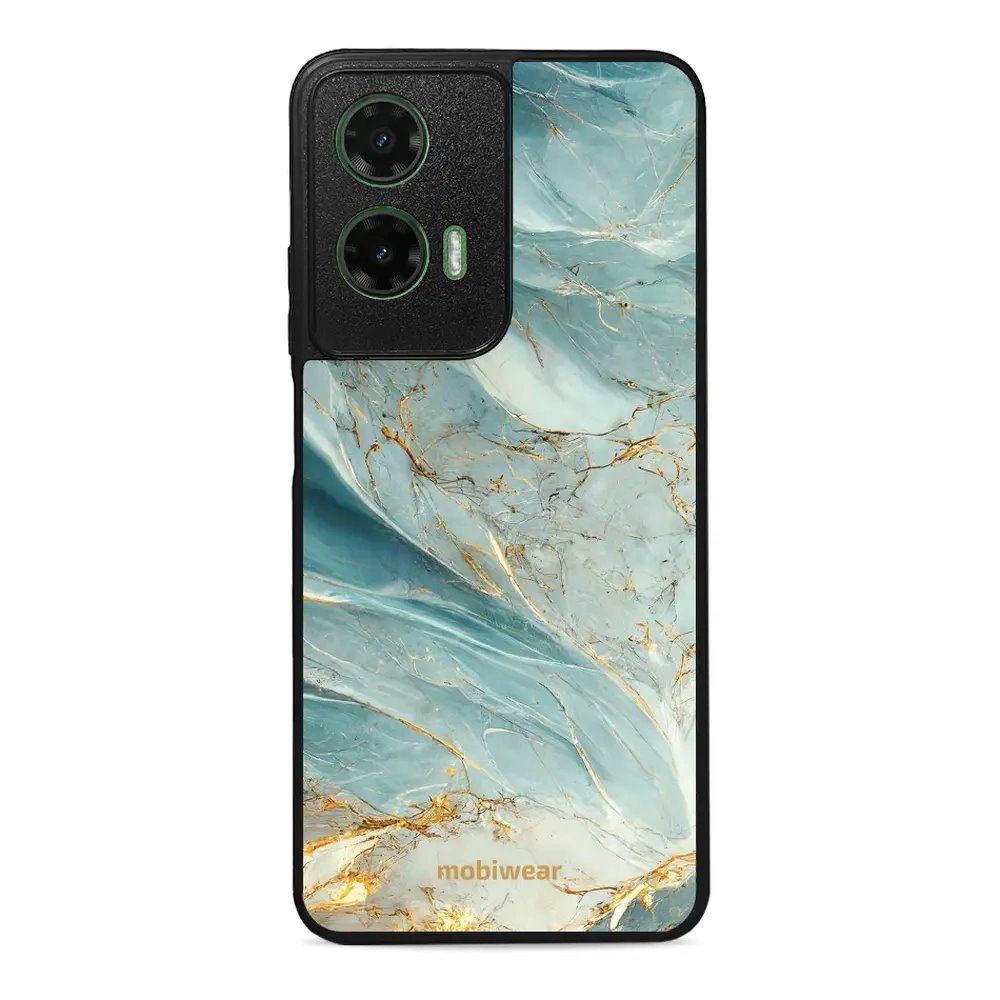 Lesklý kryt Mobiwear Glossy - Motorola Moto G35 5G - G022G Zelenkavý a zlatavý mramor