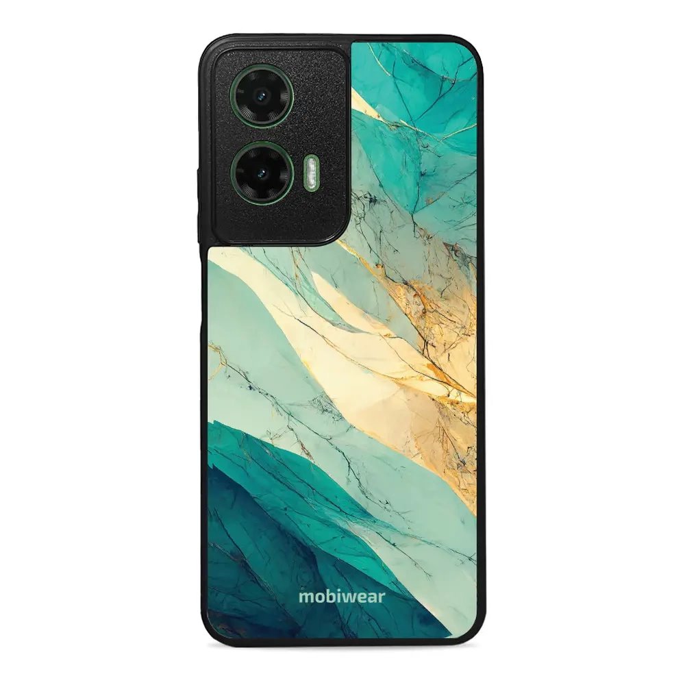 Lesklý kryt Mobiwear Glossy - Motorola Moto G35 5G - G024G - Zlatavý a zelenkavý mramor
