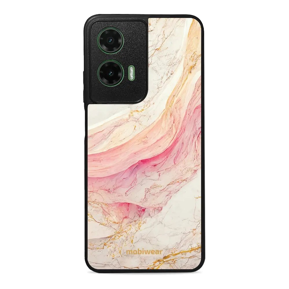 Lesklý kryt Mobiwear Glossy - Motorola Moto G35 5G - G027G - Růžový a zlatavý mramor
