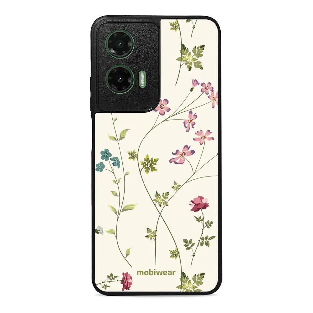 Lesklý kryt Mobiwear Glossy - Motorola Moto G35 5G - G035G - Tenké rostlinky s květy