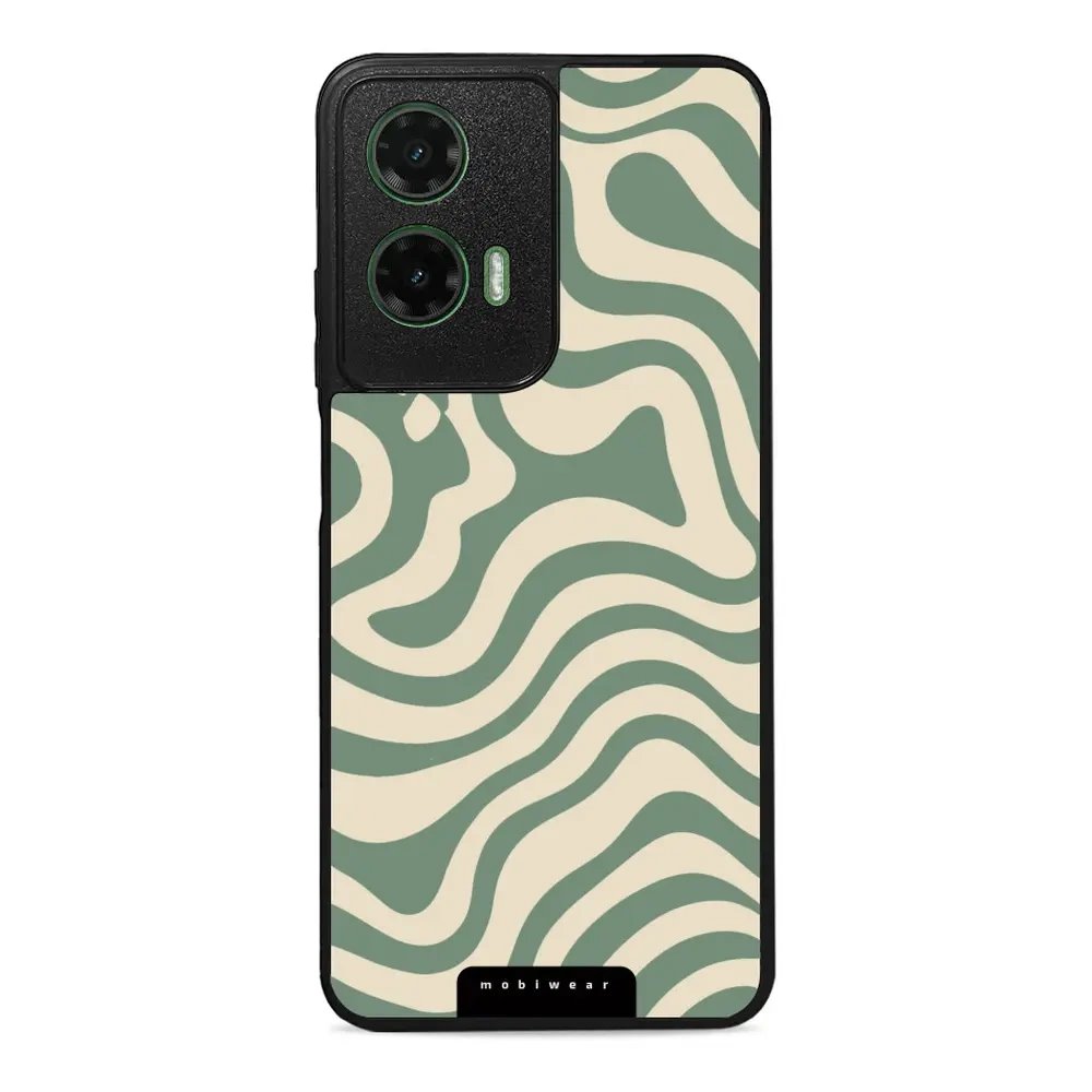 Lesklý kryt Mobiwear Glossy - Motorola Moto G35 5G - GA57G Zelené a béžové zkrouceniny