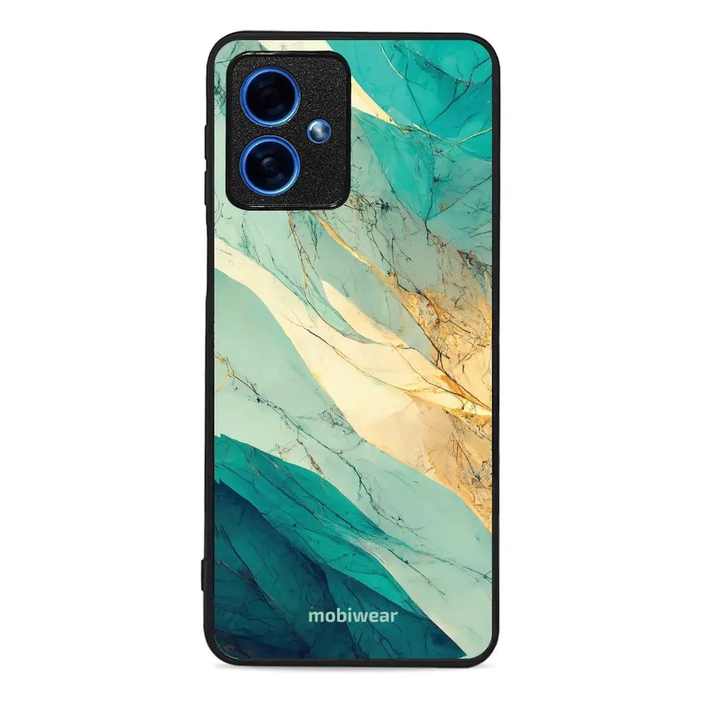 Lesklý kryt Mobiwear Glossy - Motorola Moto G54 5G - G024G - Zlatavý a zelenkavý mramor