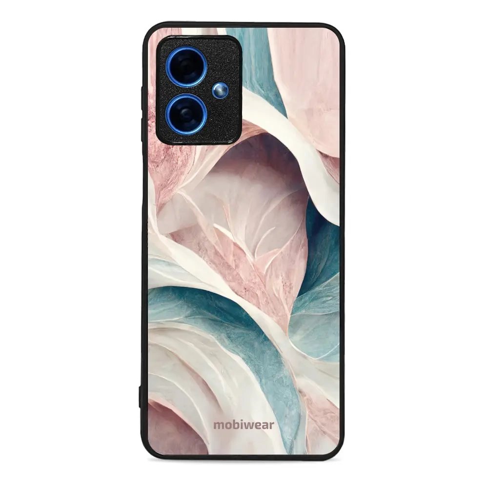 Lesklý kryt Mobiwear Glossy - Motorola Moto G54 5G - G026G - Růžový a zelenkavý mramor