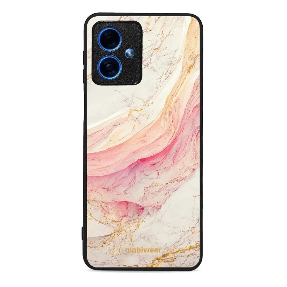 Lesklý kryt Mobiwear Glossy - Motorola Moto G54 5G - G027G - Růžový a zlatavý mramor