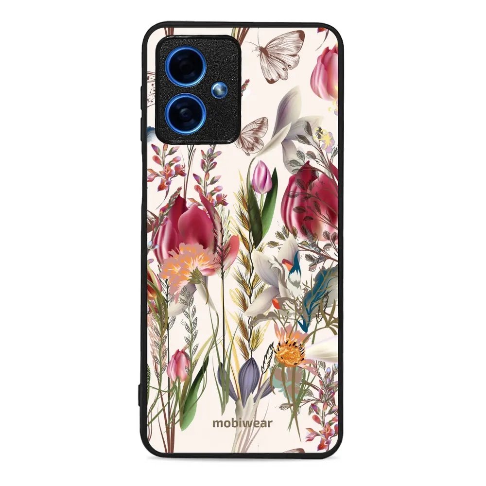 Lesklý kryt Mobiwear Glossy - Motorola Moto G54 5G - G031G - Rozkvetlá louka - VÝPRODEJ