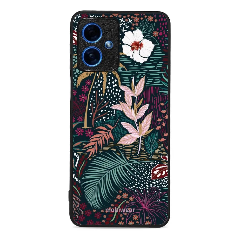 Lesklý kryt Mobiwear Glossy - Motorola Moto G54 5G - G043G - Temná flóra