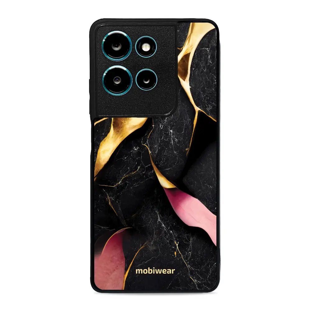 Lesklý kryt Mobiwear Glossy - Motorola Moto G75 5G - G021G Černý a zlatavý mramor