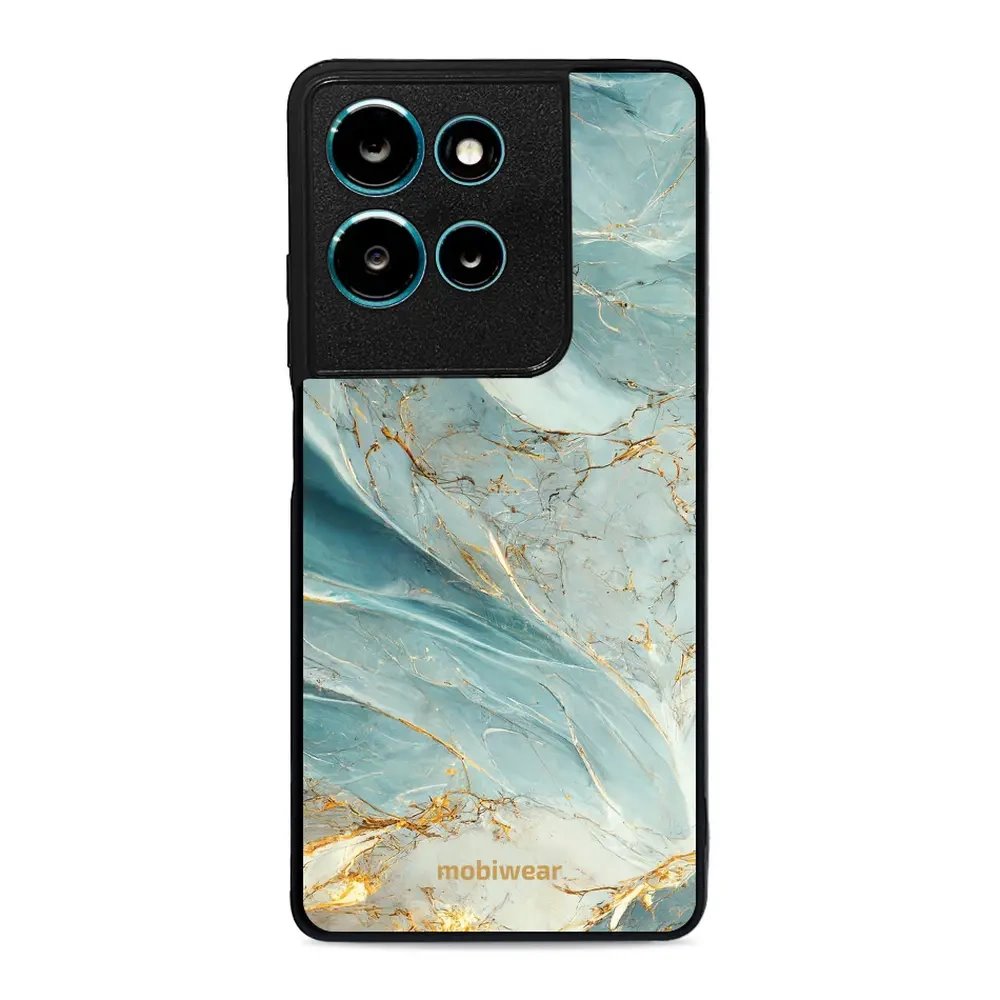 Lesklý kryt Mobiwear Glossy - Motorola Moto G75 5G - G022G Zelenkavý a zlatavý mramor