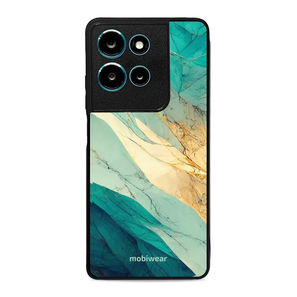 Lesklý kryt Mobiwear Glossy - Motorola Moto G75 5G - G024G - Zlatavý a zelenkavý mramor